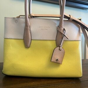 Kate Spade Yellow and Cream Satchel